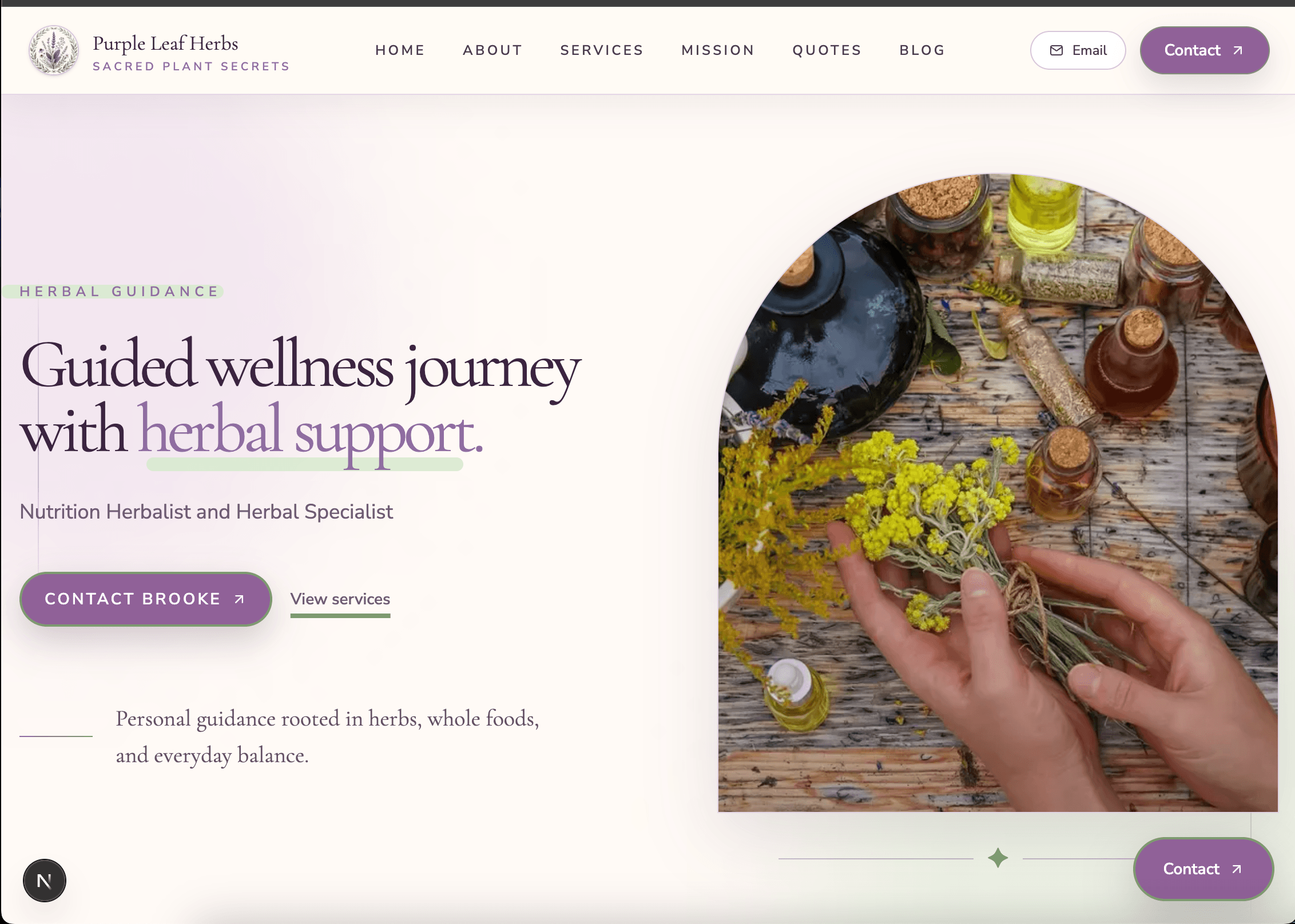 Herbal Wellness website preview