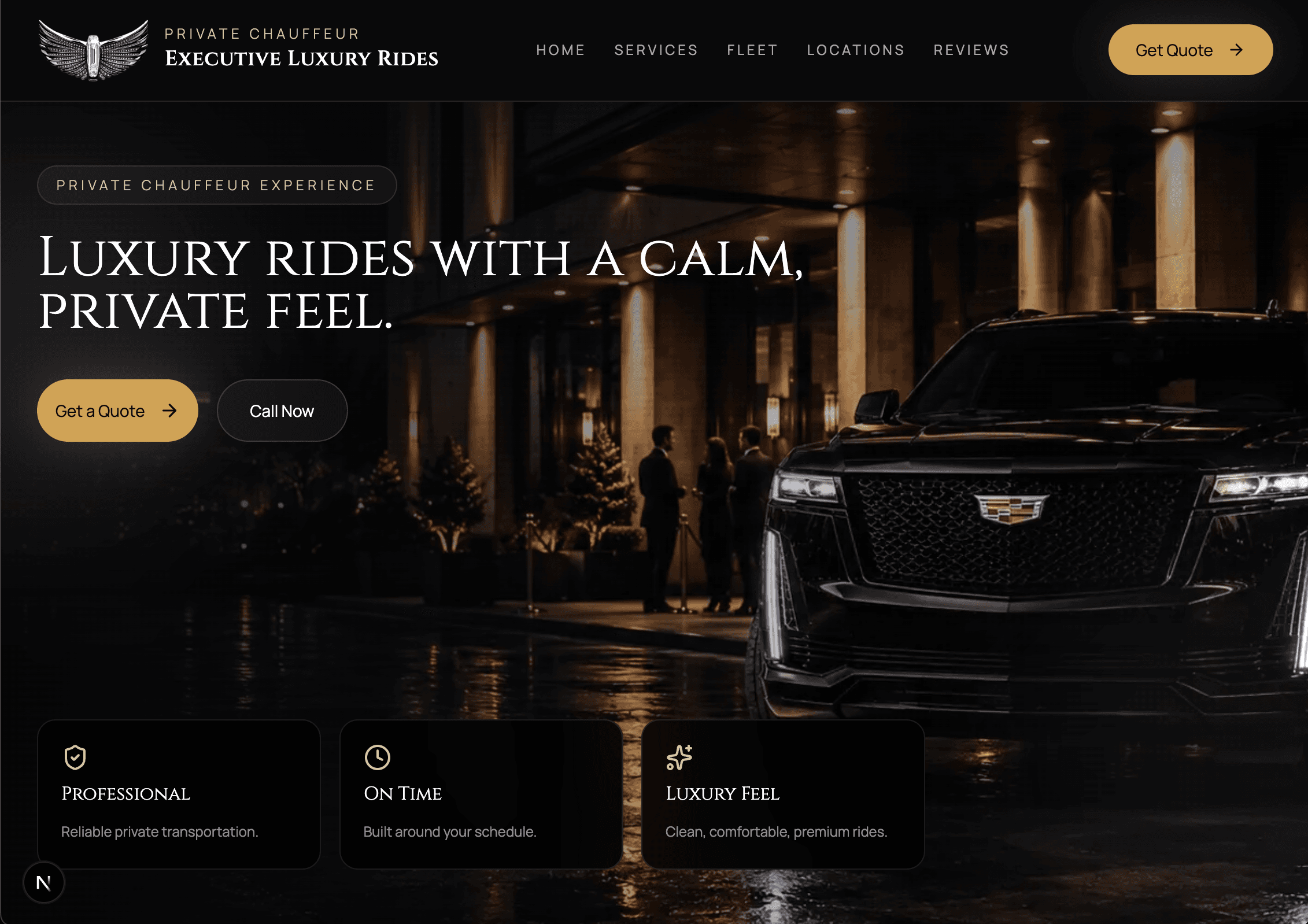 Chauffeur Service website preview